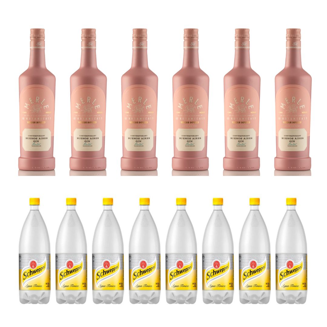 COMBO Caja Merle x6+ pack Schwepes x8